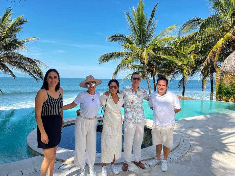 Villa Experience team at a beachfront villa in Punta Mita